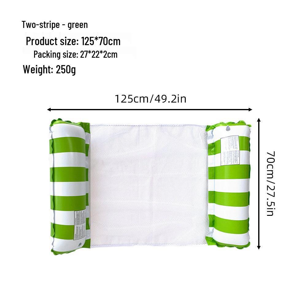 Portable Inflatable Striped Floating Bed and Lounge Chair for Pool and Outdoor Use