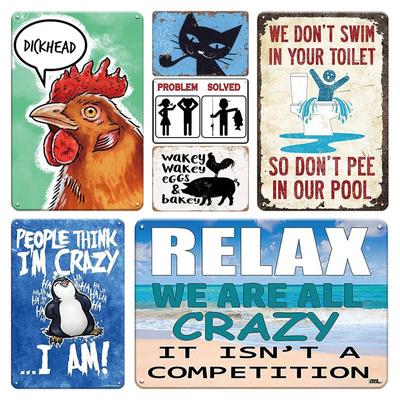 Funny Animal Slogan Metal Plaque Sign Vintage Tin Poster Humor Words Personalized Wall Decoration Farm House Decor  Accessories