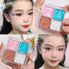 Festival Dance 4-Color Glitter Eyeshadow Palette - Shimmering Makeup for Party, Prom, Stage Performance