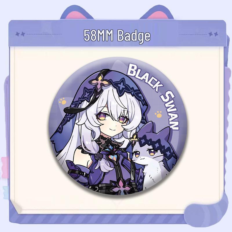 Honkai: Star Rail Cat Series Badges - March 7th, Himeko, Dan Heng Merchandise