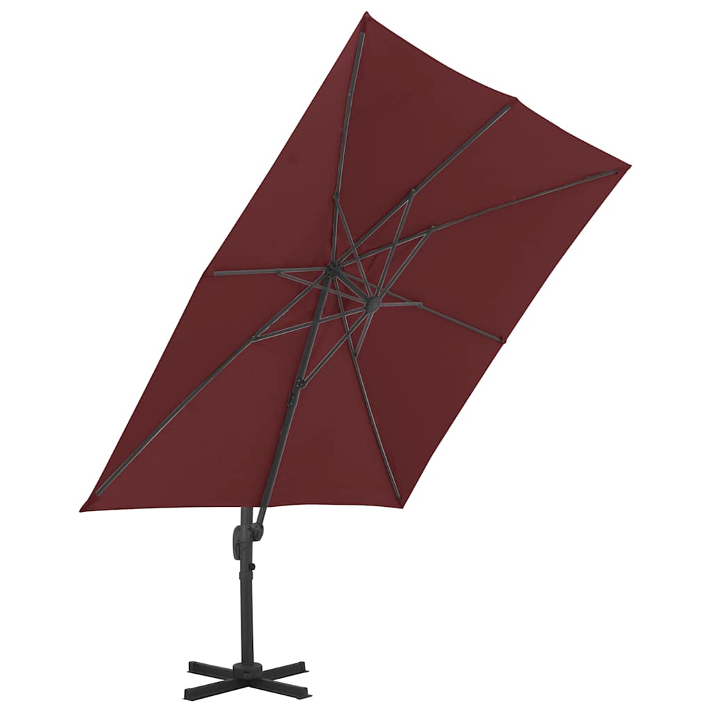 vidaXL Ampelschirm mit Aluminium-Mast 400x300 cm Bordeauxrot