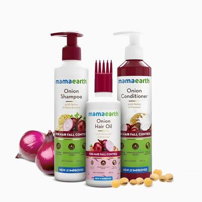 Sada pro lázeň proti vypadávání vlasů s cibulovým šamponem 250 ml + kondicionérem 250 ml + vlasovým olejem 150 ml pro husté hladké vlasy