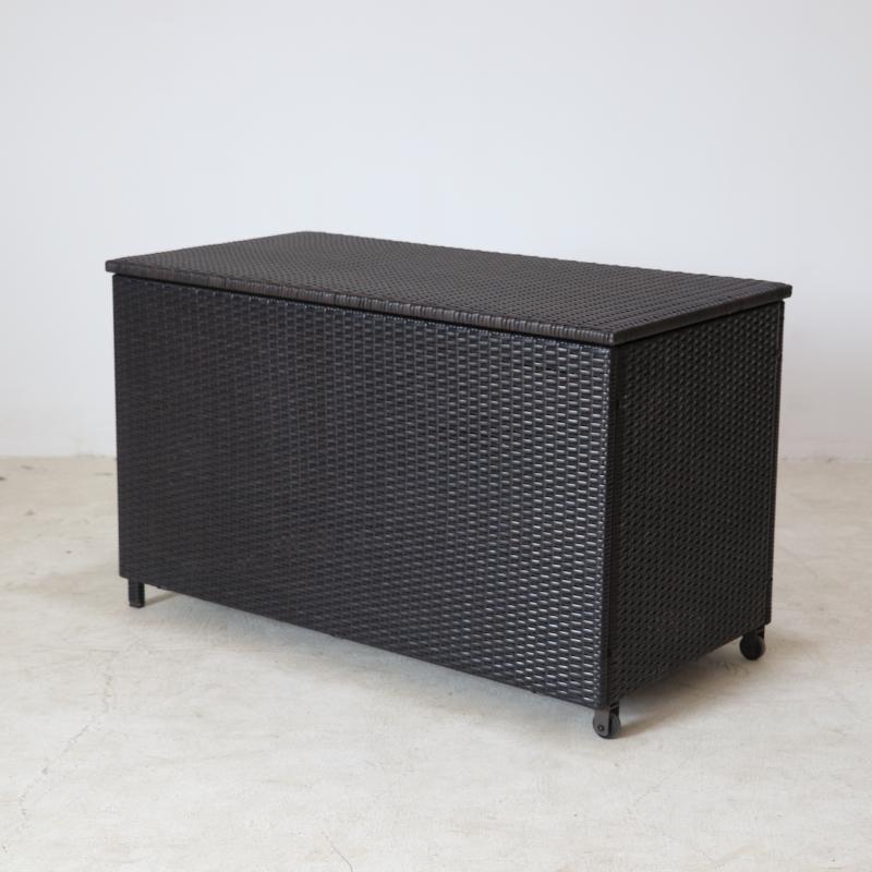 Modern Design Outdoor Deck Storage Box Durable Wicker with Aluminum Frame All Weather Garden Furniture Patio Lockers