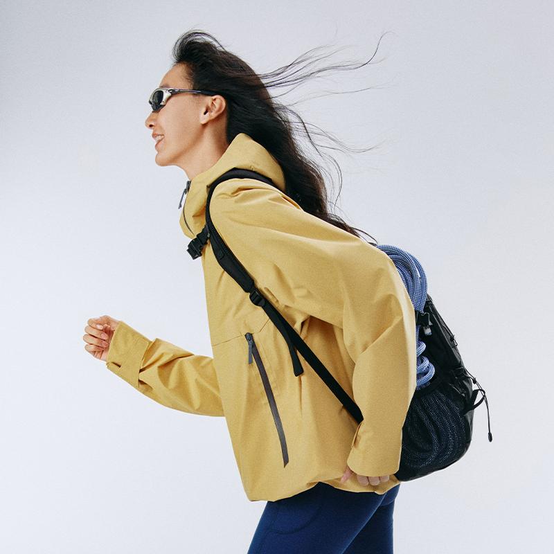 Li Ning CF Su Wan Long Jia Reflective Breathable Hooded Outdoor Waterproof Windproof Warm Jacket Men Jacket Ochre ACFU005-5