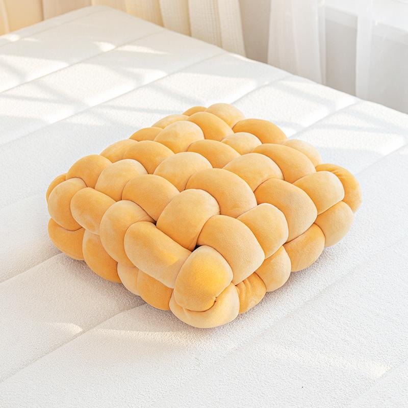 Cream Knit Throw Pillow, Decorative Sofa Cushion for Living Room, Bedroom, or Office