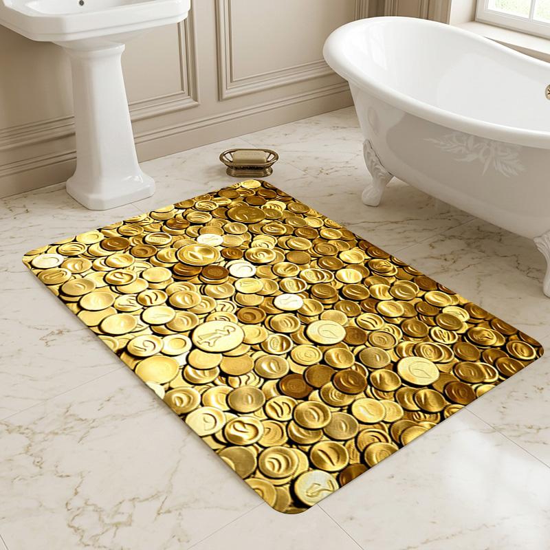 Golden Coins Living Room Nonslip Area Rug Soft Carpet For Bedroom Game Playroom Sofa Office Home Decor Doormat Christmas Gift C926135