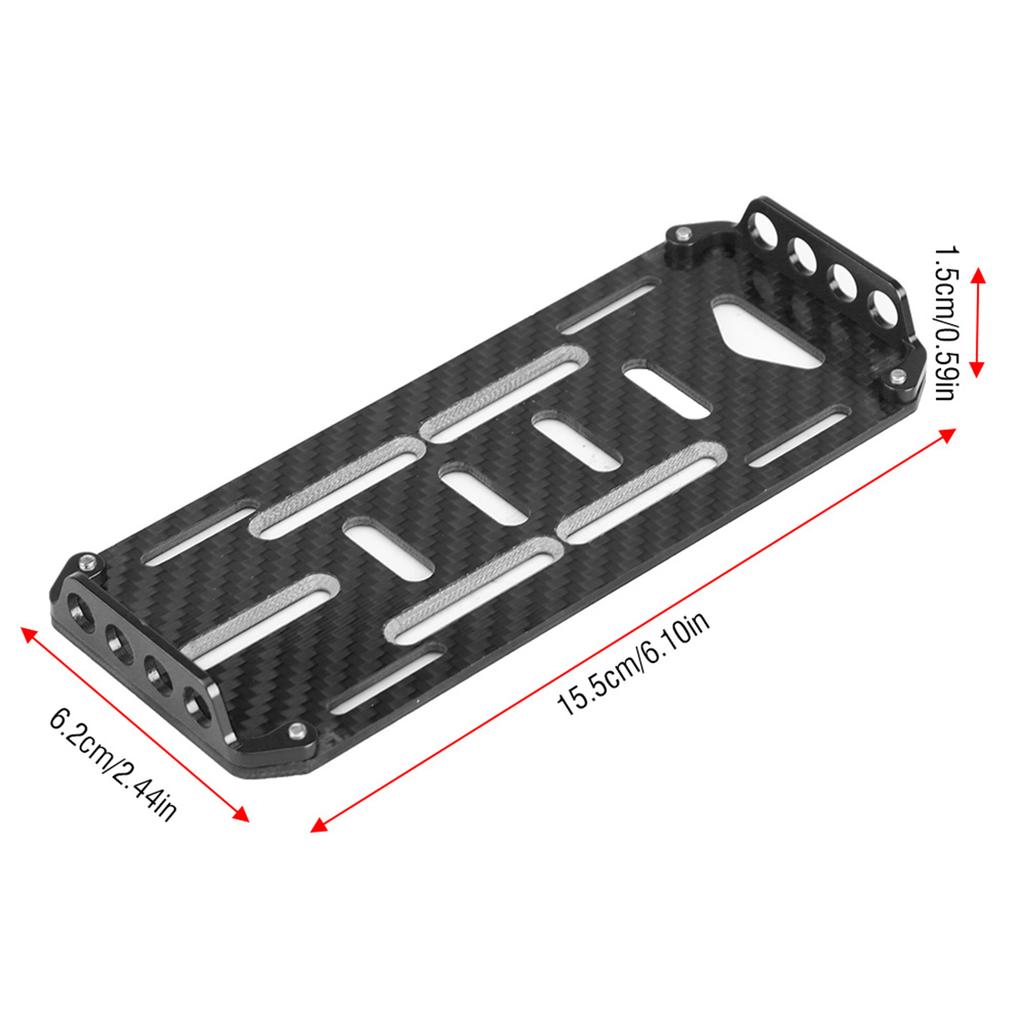 Aluminium Alloy Carbon   Battery Mount Plate for   SCX10  01   D90 1Celsius10 Scale RC Car (Black)