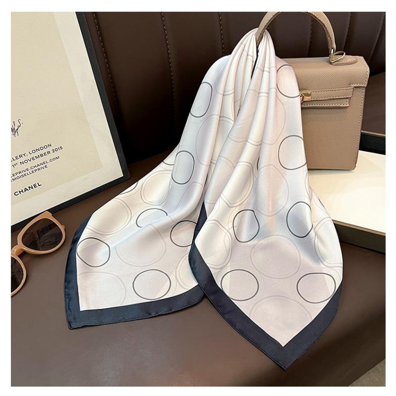 Women S Korean Style Geometric Square Scarf For Spring Summer Neck Decoration