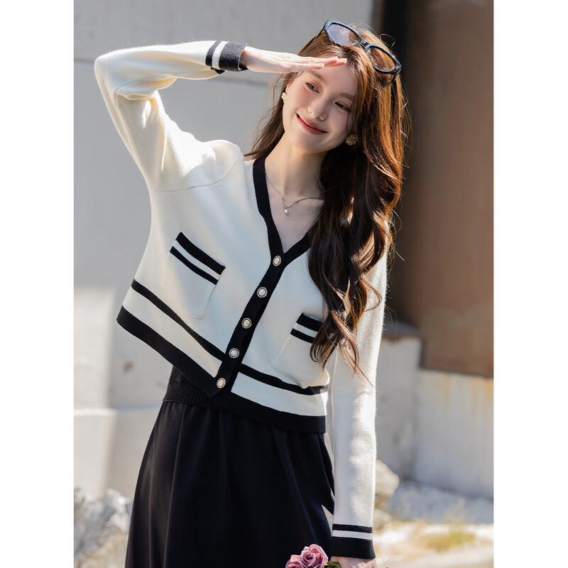 Mokana Women's Stylish V-Neck Long Sleeve Knit Top