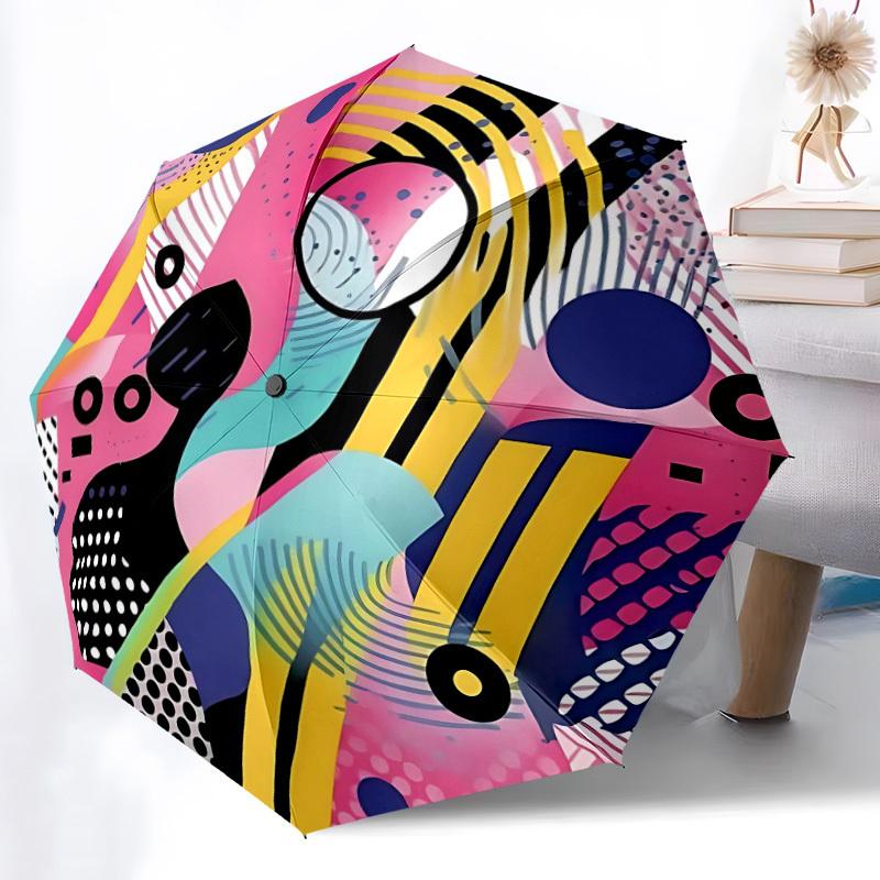 

1pc Abstract Art Print Automatic Open/Close Umbrella - Compact Travel Umbrella, Gift for Birthday, yy251208120
