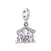 European 925 Silver Black Key Flower Pendant Fit Original Diy Bead Charm Armbånd Halskjede Trinket Smykker 925 Silver