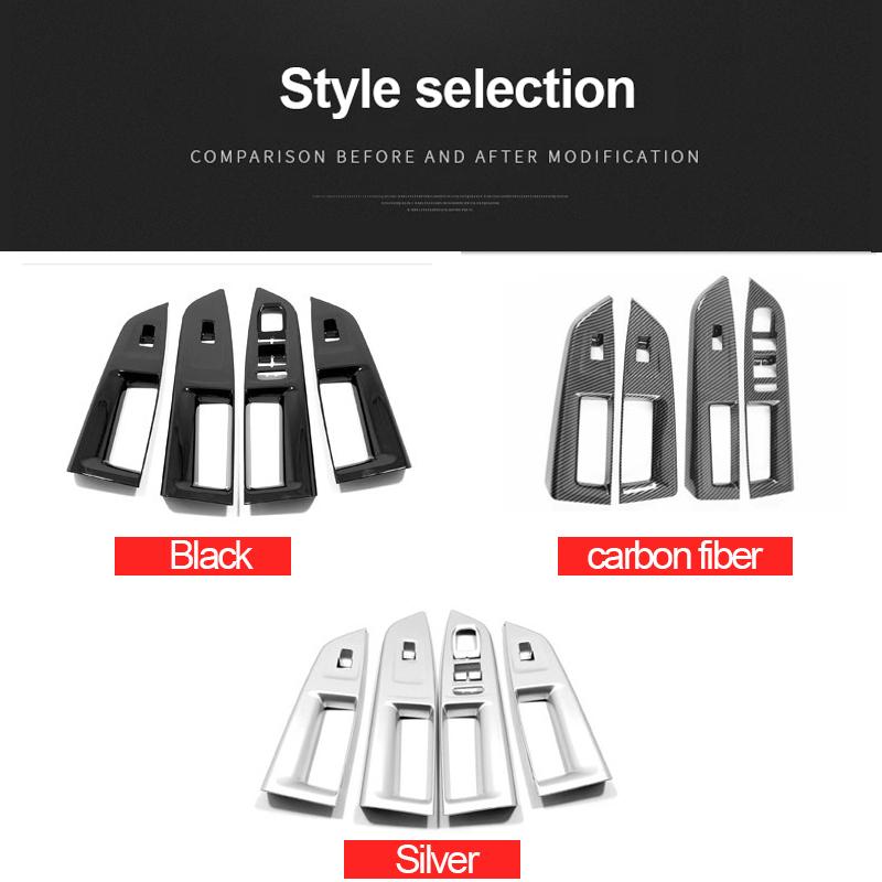 ABS Carbon Auto Tür Armlehne Panel Fenster Schalter Lift Tasten Abdeckungen Trim Für Volkawagen VW Golf 8 MK8 2022 Zubehör