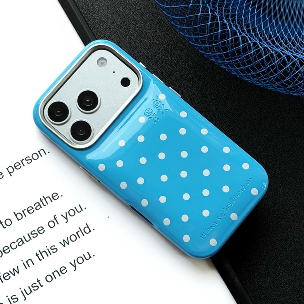Candy Color PU Leather Puffer Polka Dots Phone Case For 16 17 Pro Max 17Pro 16Pro Shockproof Hard Protection Back Cover