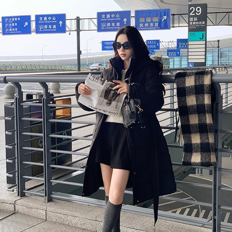 Down Cotton Jacket Women's Mid-length 2025 Winter New Fashion Loose Waist Slimming Thickened Warm Padded Jacket Jacket