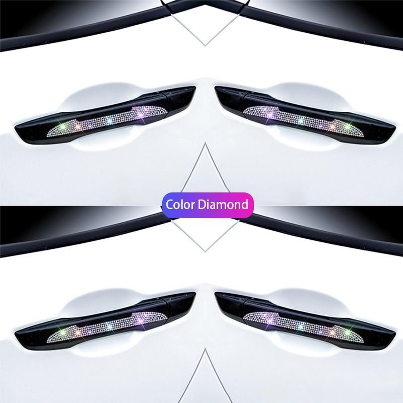 Car Door Edge Diamond Anti Scratch Protection Strips Rearview Mirror Anti-collision Sticker Bumper Scuff Stonego Plate