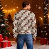 Men's Casual Christmas-printed Semi-zipper Retro Long-sleeved Sweatshirt