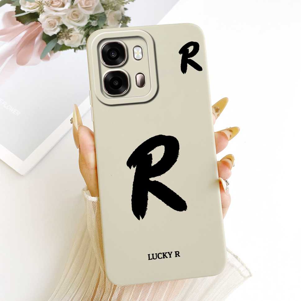For Oppo A6s 5G CPH2789 Case Fashion Lucky Letters A-Z Silicone Back Cover For Oppo A 6s A6S 5G 6.75" Phone Cases Bumper Fundas