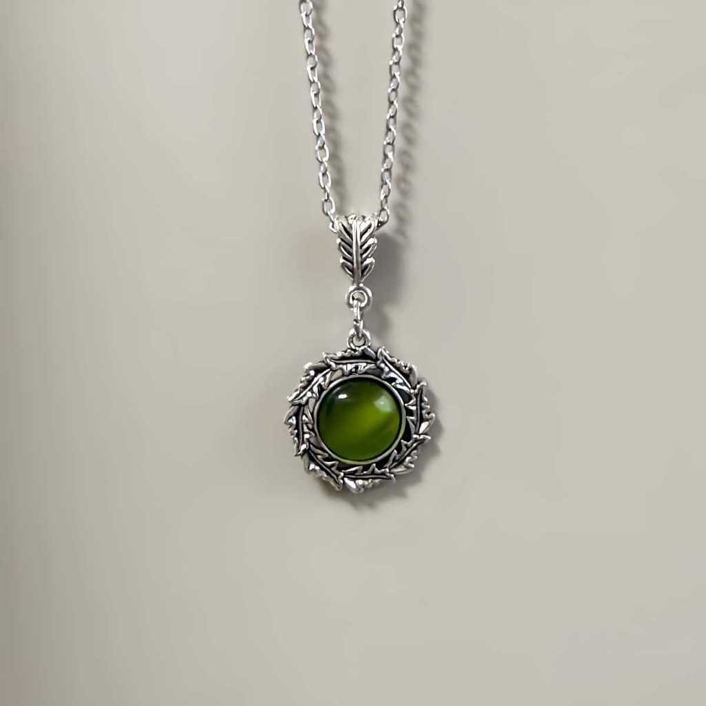 Bohemian Renaissance Jewelry Necklace With Gemstone Floral Pendant For Party Wear