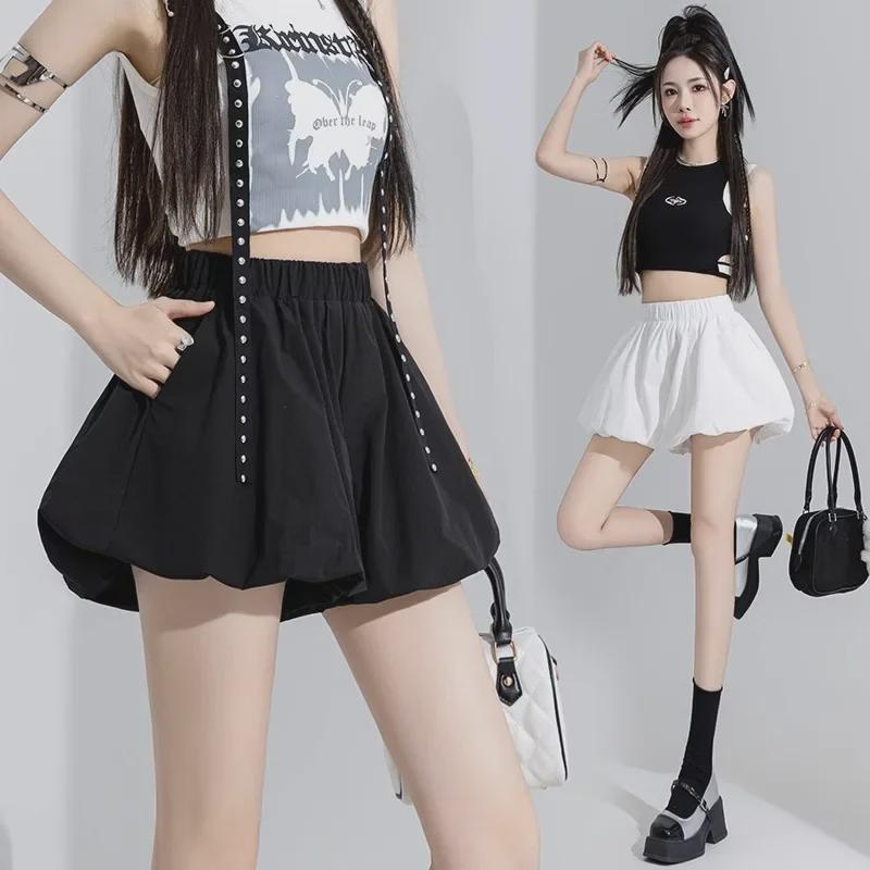 Women's 2024 Autumn Wide-Leg Elastic Waist Pumpkin Bloomers Shorts