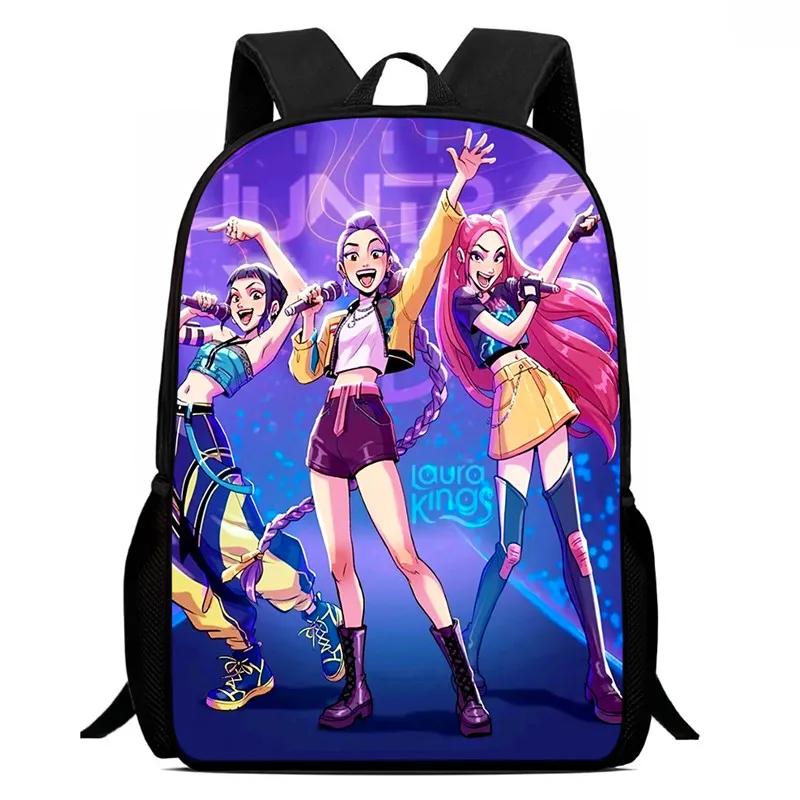 Mochila Child School Backpack,Cartoon K-Po-P D-Emo-N Hu-Nt-Ers Child School Bags For Girl Boy,Durable &Light Weight Backpack
