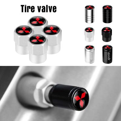 4Pcs Car Metal Wheel Tire Valve Caps Dust Accessories For 9 Ralliart EX ASX L200 Colt Outlander Pajero Lancer Eclipse
