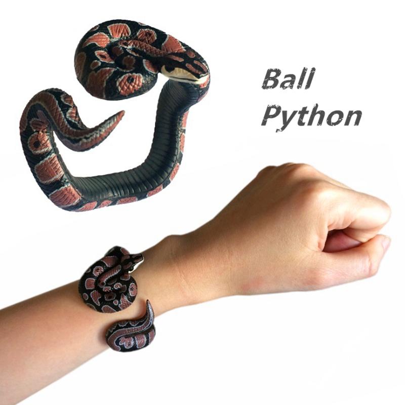 Snake Python Bracelet Simulation Animal Model Figure Plastic Fun Prank Gift for Kids Educational Children's Boys Girls Toys