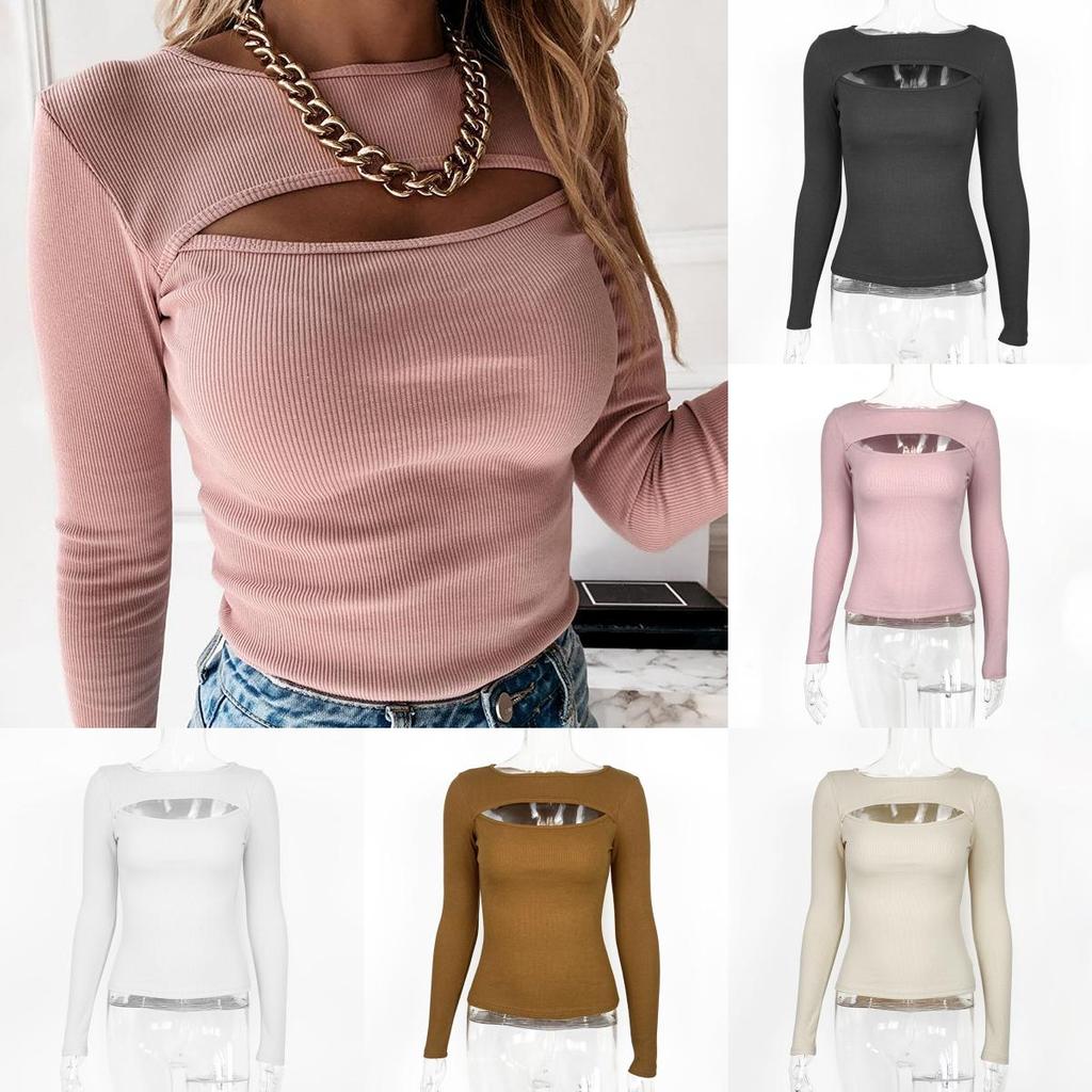 Sexy Mesh Long Sleeve T Shirt With Ribbed Cotton Fabric For Women