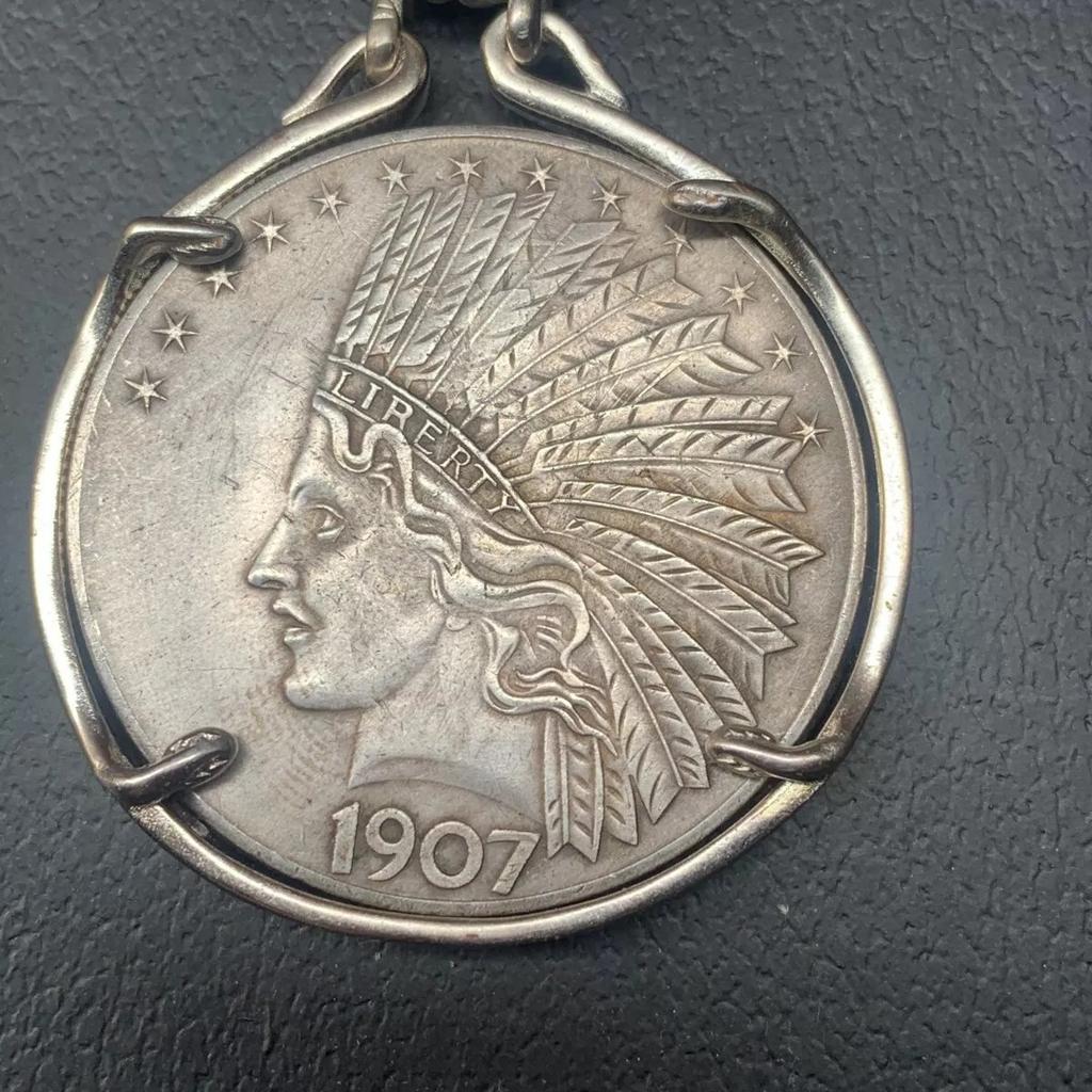 Beauty Snake, Wanderer Coin, Antique Silver Dollar, Antique Coin Necklace Pendant, Collection, 1907,1922