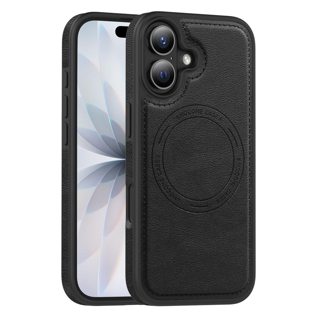 For iPhone 17 Case Compatible with MagSafe Leather Back Phone Cover