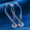1 pair of 925 sterling silver 45mm exquisite colorful zircon beaded earrings fashion women's party jewelry gift accessories