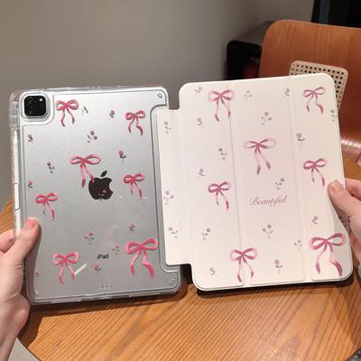 Custodia protettiva magnetica a tripla piegatura per iPad 11 Air 2025 con design in acrilico Mini Pro Bow, Verniciatura a colori da 10,2".