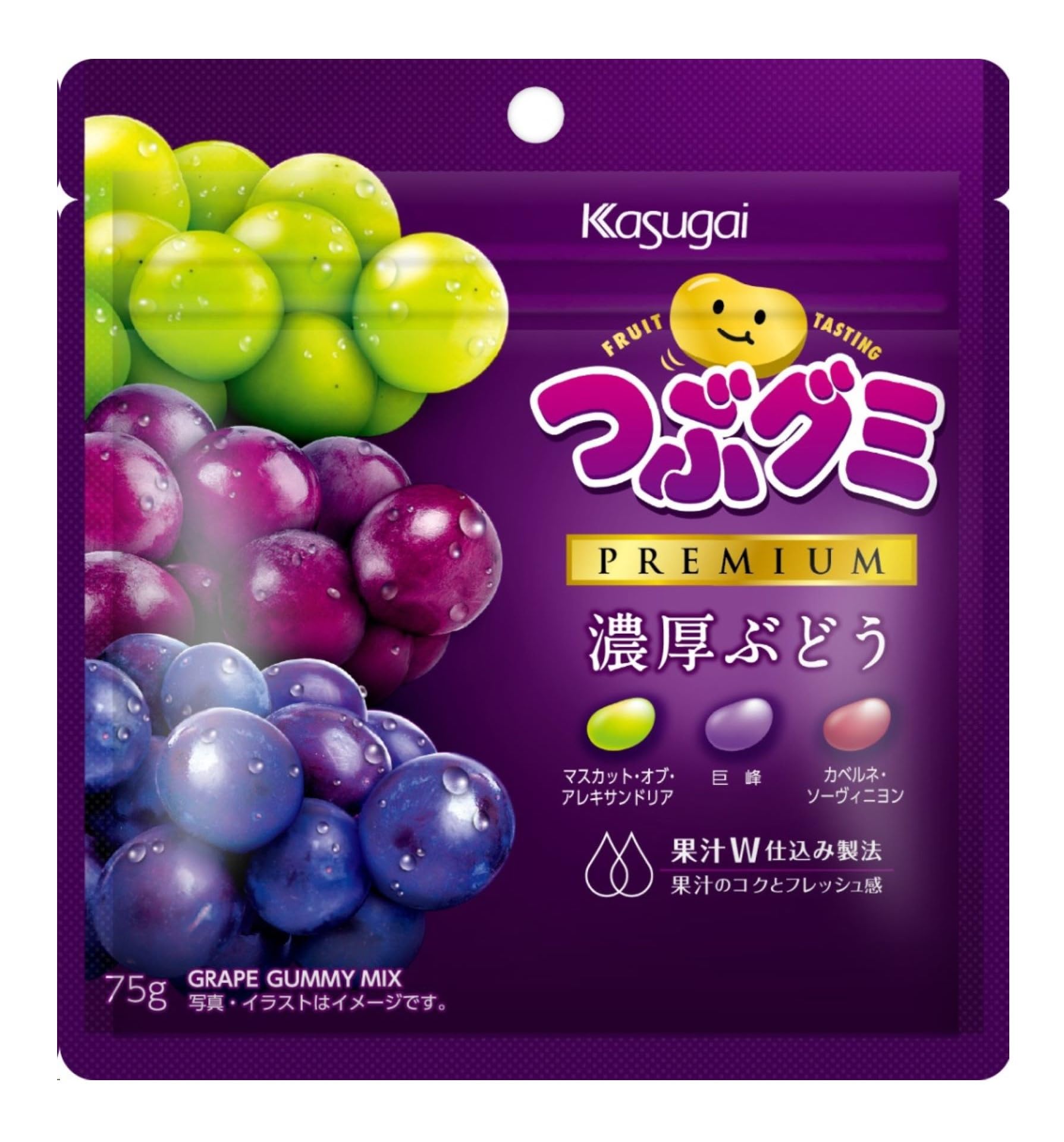 

Kasugai Seika Tsubu Gummy PREMIUM Rich Grape 75 г x 10 пакетиков