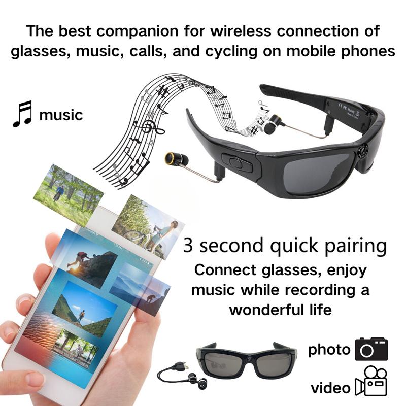 New HD Camera Glasses Wearable Polarized Lens DVR Video Surveillance Security Protection Video Cam For Outdoor Sports 2025