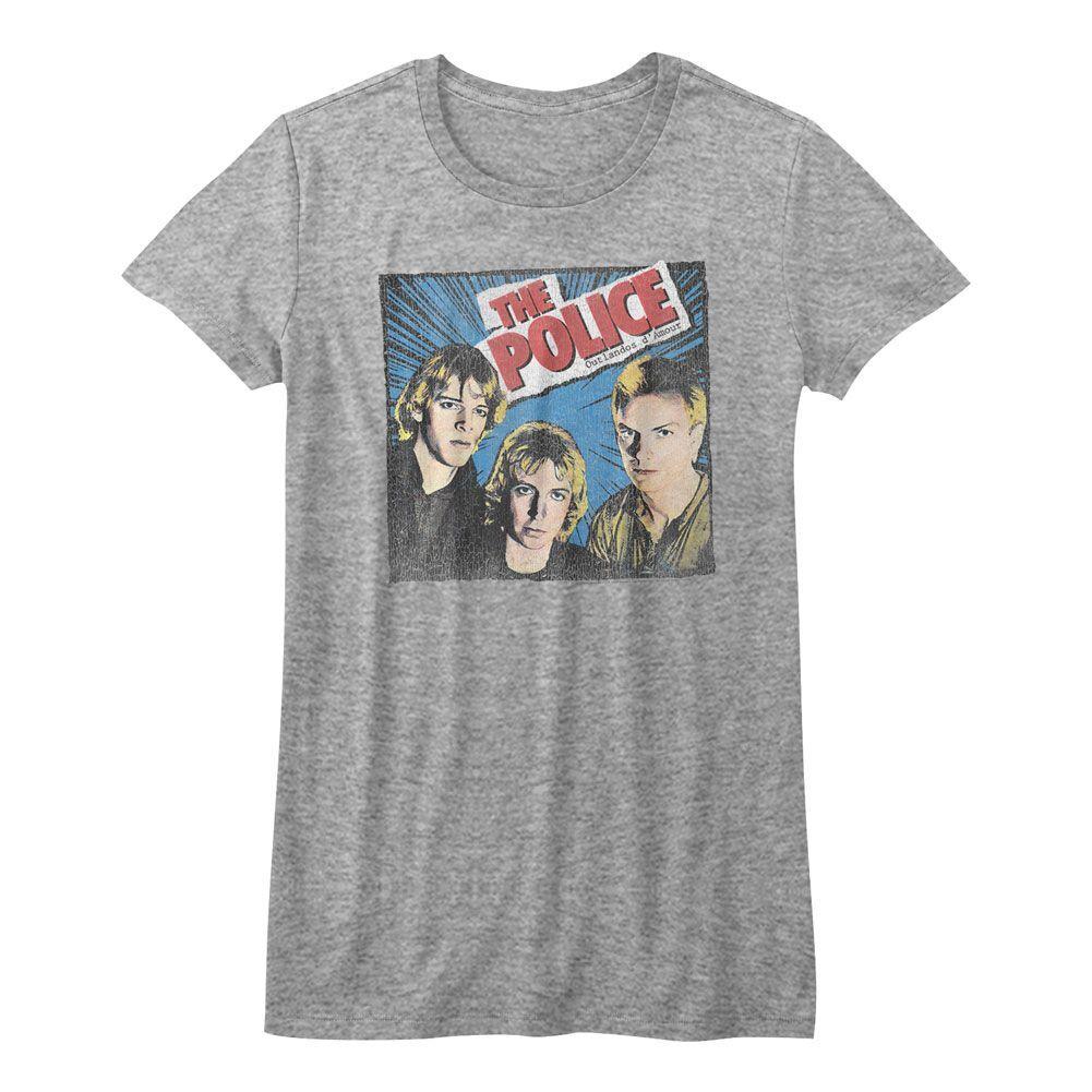 Ladies The Police Comic-Ish Athletic Heather Music Shirt XXL