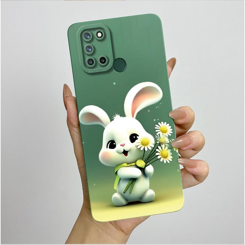 Phone Case For Realme 7I RMX2103 C17 Shockproof Case For Realme C17 Pretty Flowers Liquid Soft Silicone Back Cover Bumper Fundas