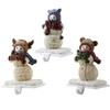 Stocking Hooks Resin Metal Stocking Hanger Snowman With Owl Little Bear Reindeer Heats Stocking Holder Christmas New Year Decor