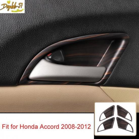 Matte Wood Grain Interior Door Bowl Cover Trim Decor For Honda Accord 08-2012