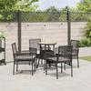 Garden Dining Set 5 pcs Black Poly Rattan