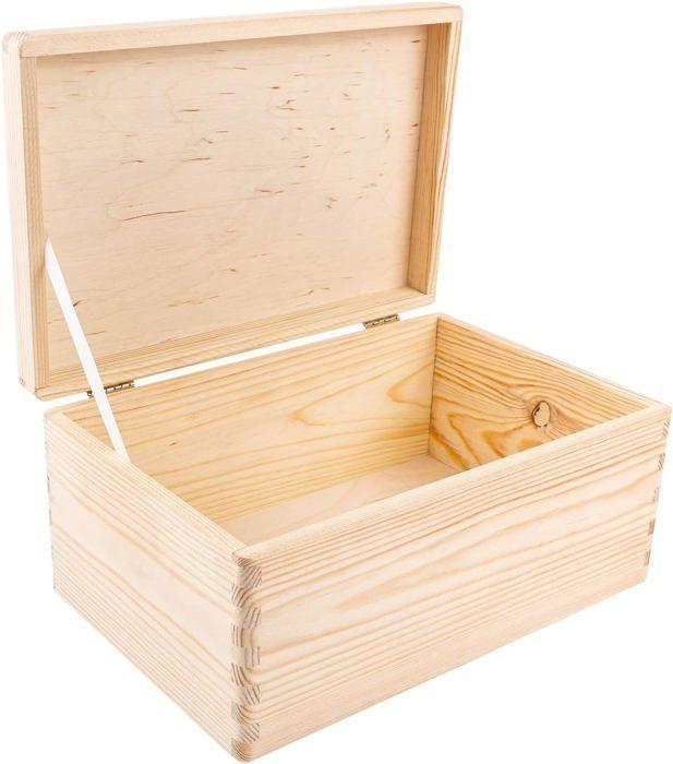 Boite de Rangement en Bois Creative Deco - 30x20x14cm - Naturel - Non Peint