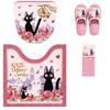 Delivery Service Toilet Mat Set with Washlet and Heated Toilet Seat Ghibli Jiji Date Set Senko Made In Japan Black Cat Jiji Pink Kiki's (4 Pieces) -