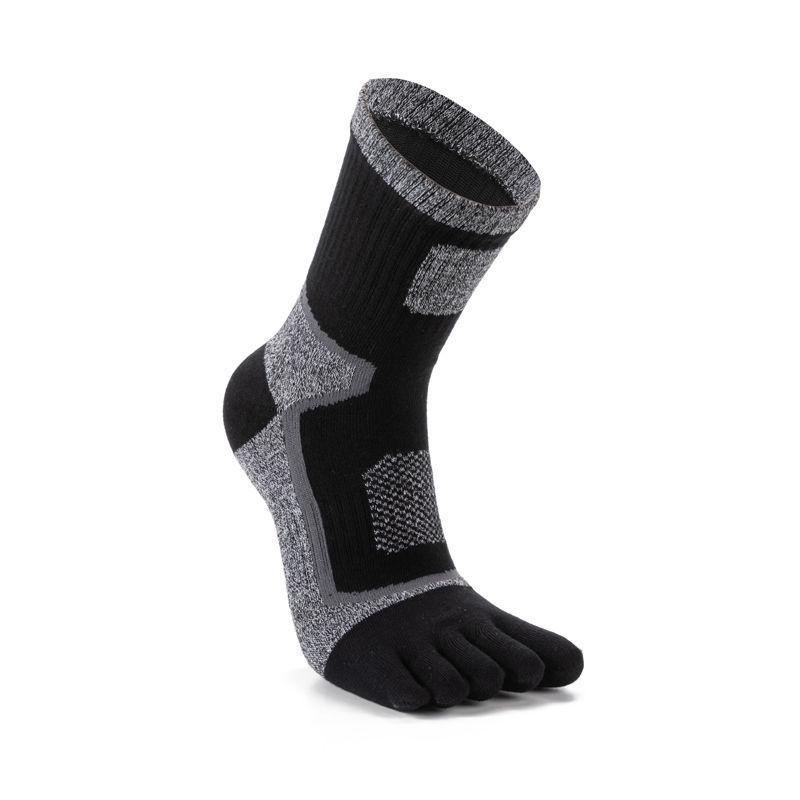 Men's Mid-Calf Split-Toe Breathable Sport Socks - Wear-Resistant and Sweat-Absorbent Five-Toe Design