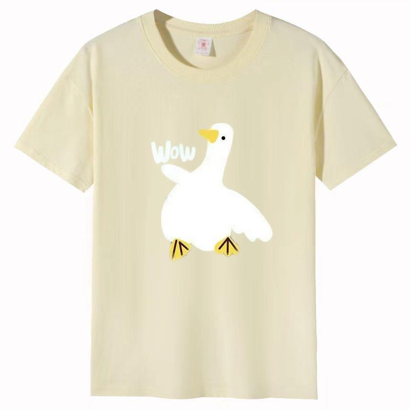 Damen Sommer Beliebtes Kurzarm-T-Shirt Baumwolle Atmungsaktiv Lockeres Oberteil Bedrucktes T-Shirt Lässig