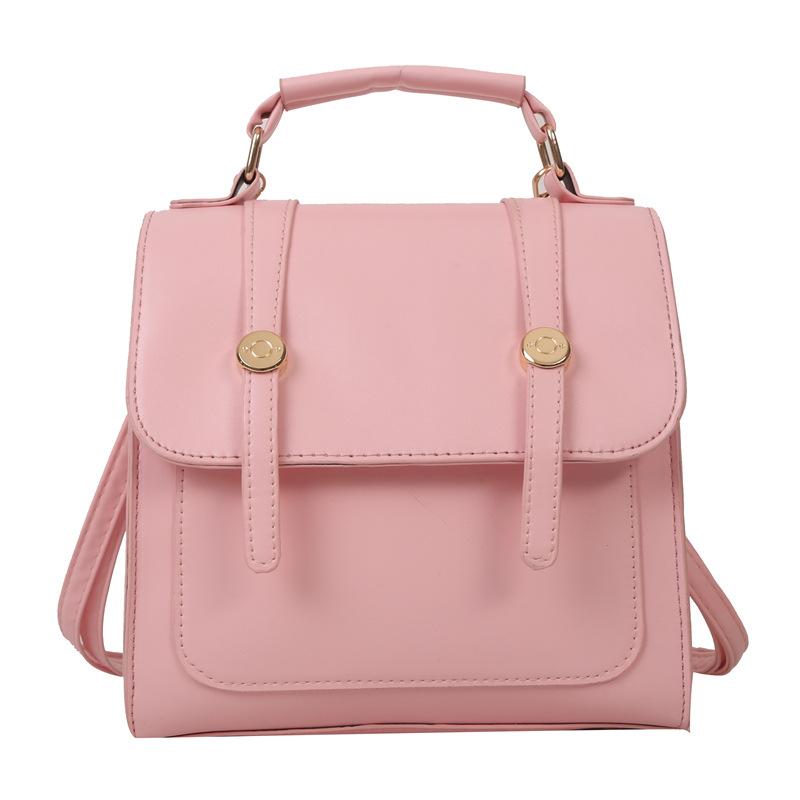Einfacher einfarbiger Schulterrucksack für Damen Handtasche für Pendler aus Kunstleder