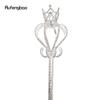 White Alloy Fairy Crown Wands for Girls Princess Wands for Kids Angel Wand for Party Cosplay Costume Wedding Birthday Party 91cm