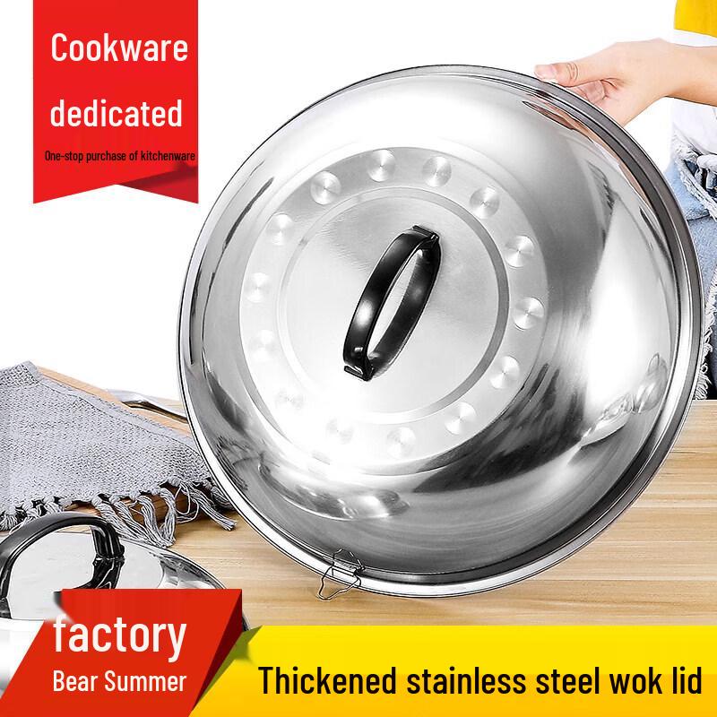 Thickened Stainless Steel Transparent Arched Wok Lid