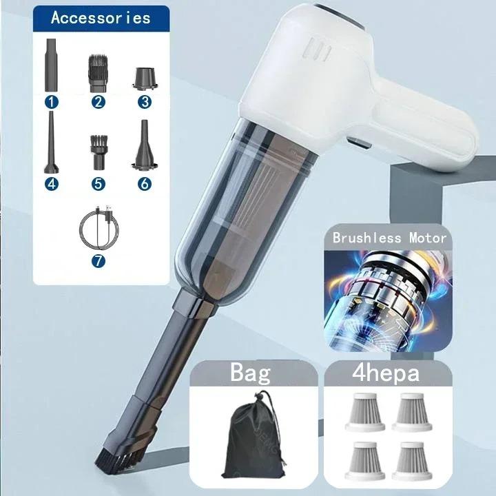 Autostaubsauger 4-in-1 Kabelloser Staubsauger Handstaubsauger Vakuumpumpe für Autoreiniger Kabellose leistungsstarke Nagelpumpe Autozubehör