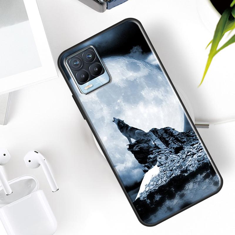 Moon Roaring Wolf Case For Realme 15 11 12 13 14 Pro Plus C53 C55 C51 C25 C63 C61 C65 C67 C71 C75 GT6 GT7 Pro