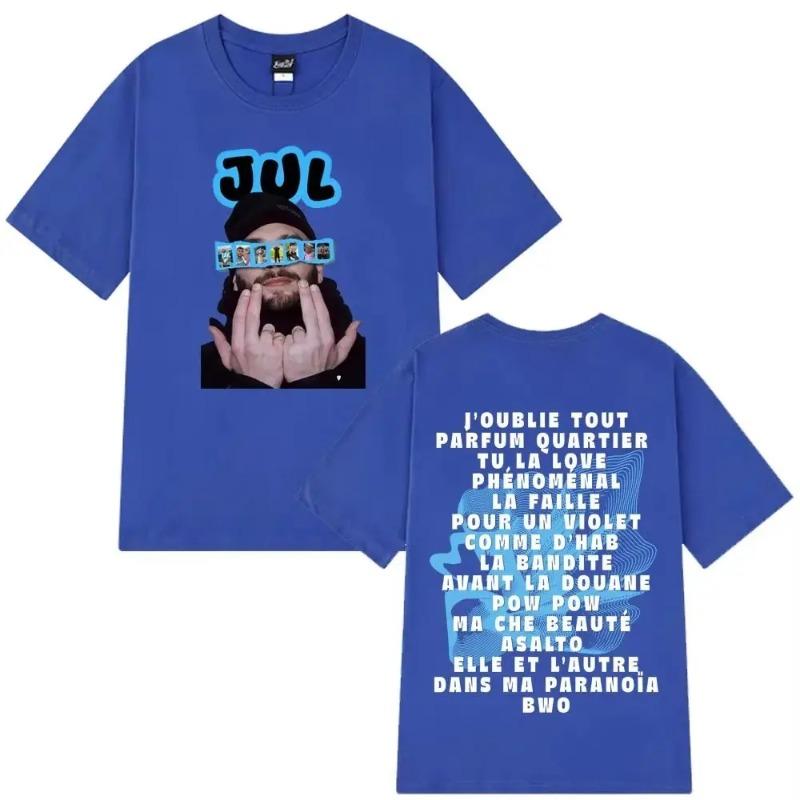 Y2k Fashion Album Graphic Tops Rapper Jul Print Cotton T Shirt O-neck Shirt Hip Hop Fashion High Quality Oversized Tshirt Unisex