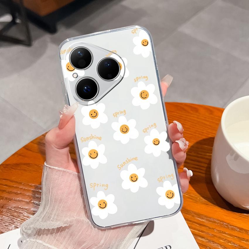 Für Huawei Pura 80 Ultra Honor Magic5 Pro 400 Hülle Etui Zweige Blume Weidenmuster Transparent Weich TPU Staubdicht Schutzhülle Für Huawei Hülle