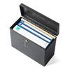 Sanwa Direct Lockable File Box, My Number Security, with Handle, Holds A4 Files, Keyless, Black, 1 Box, 200-SL063BK